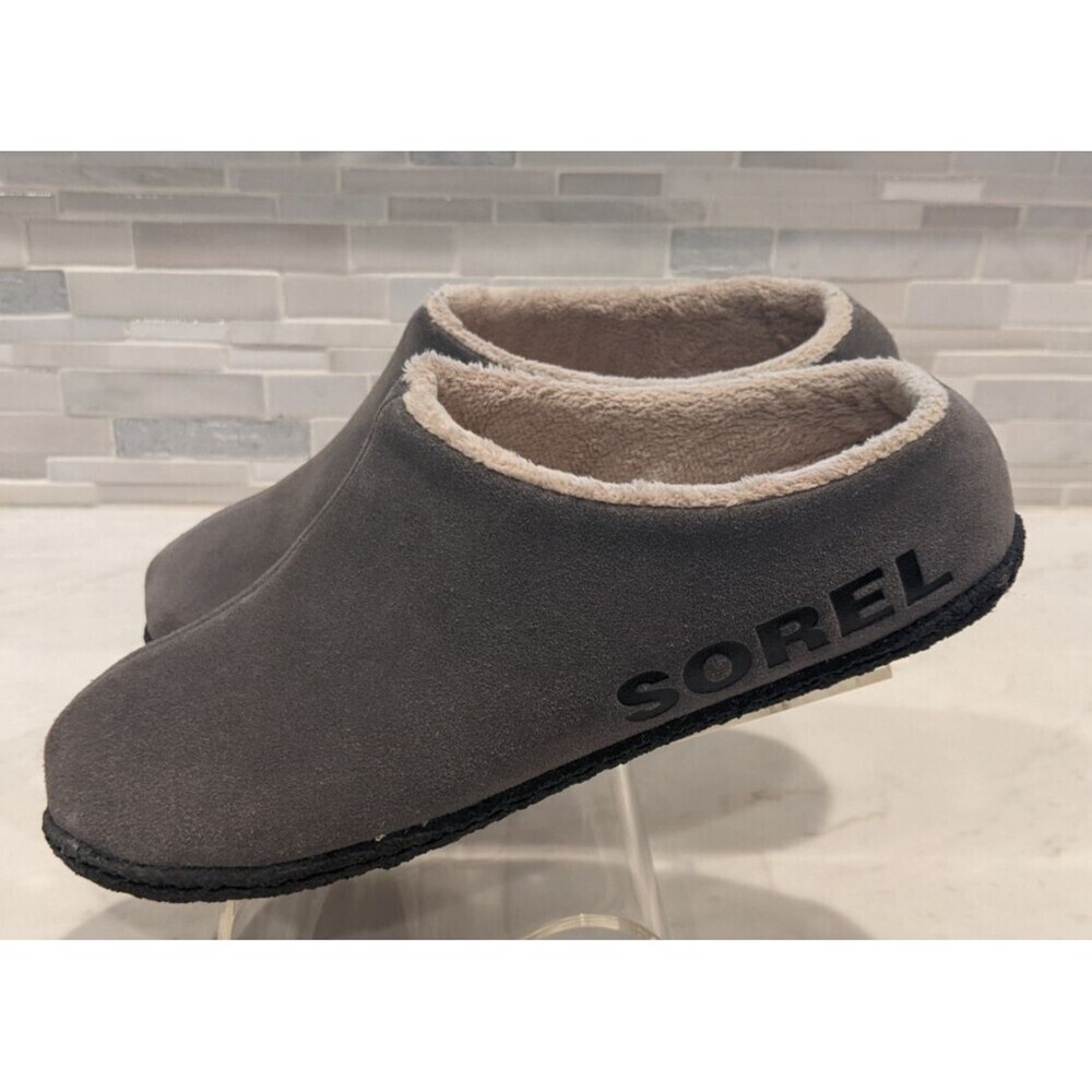 SOREL Lanner Ridge II Youths Suede Upper Fleece Lined Slipper in Quarry Gray 5